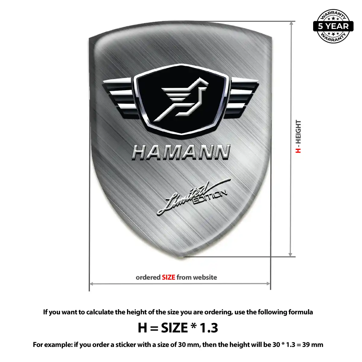 Hamman Resin Emblem Sticker Signature Grade