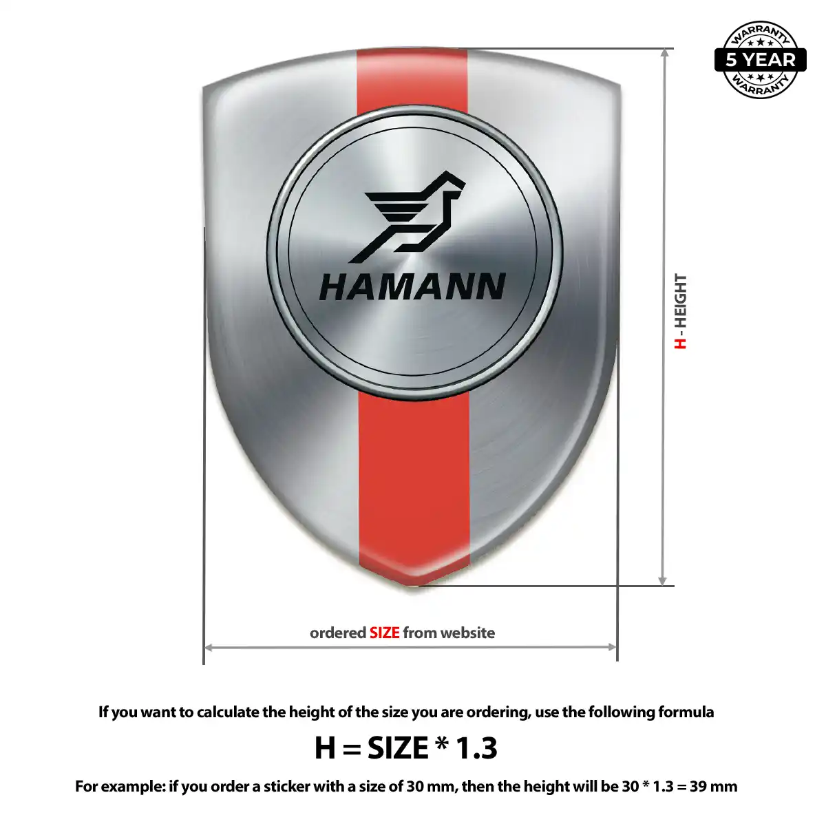 Hamman Resin Emblem Sticker Sleek Style