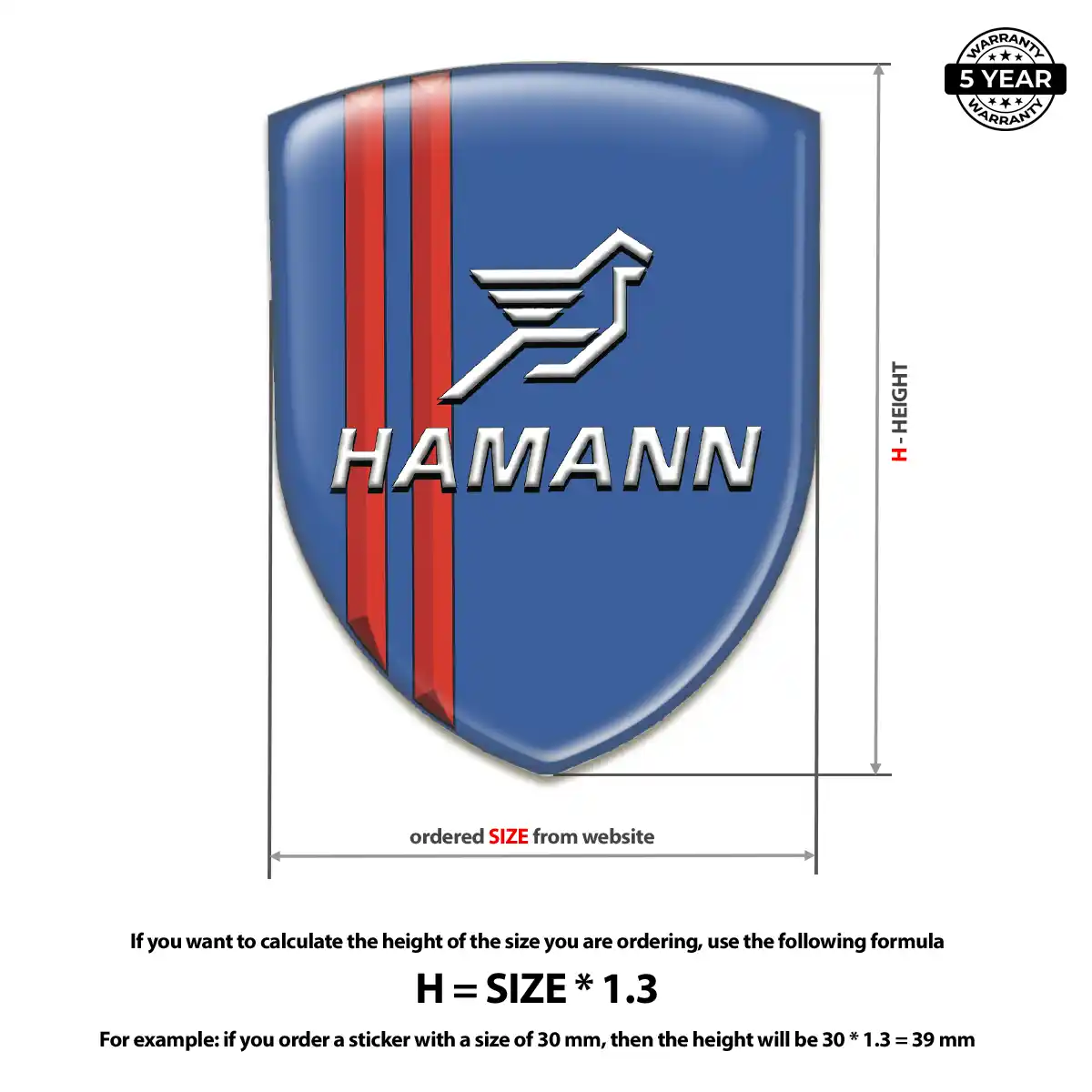 Hamman Resin Emblem Sticker Superior Craft