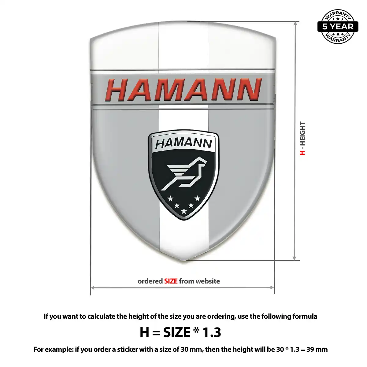 Hamman Self Adhesive Emblem Sticker Auto Tuning
