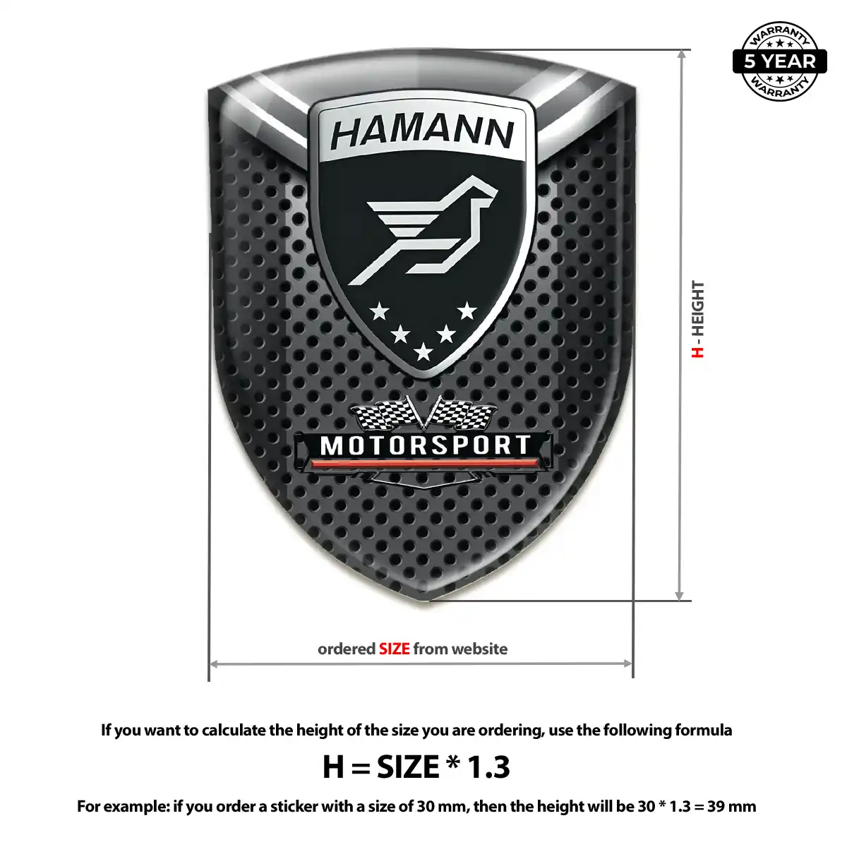 Hamman Self Adhesive Emblem Sticker Cabin Style