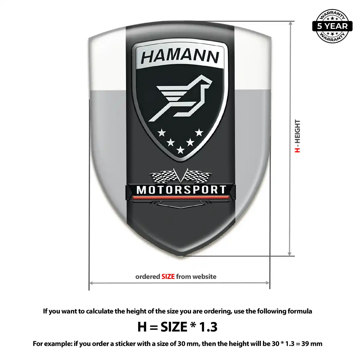 Hamman Self Adhesive Emblem Sticker Elite Finish