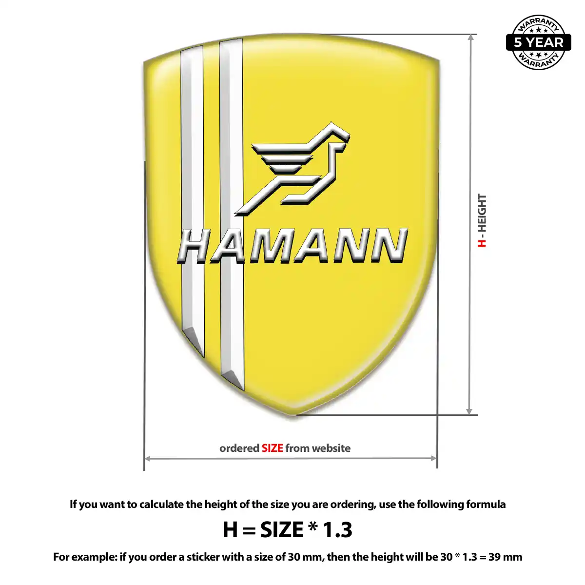 Hamman Self Adhesive Emblem Sticker Exterior Luxe