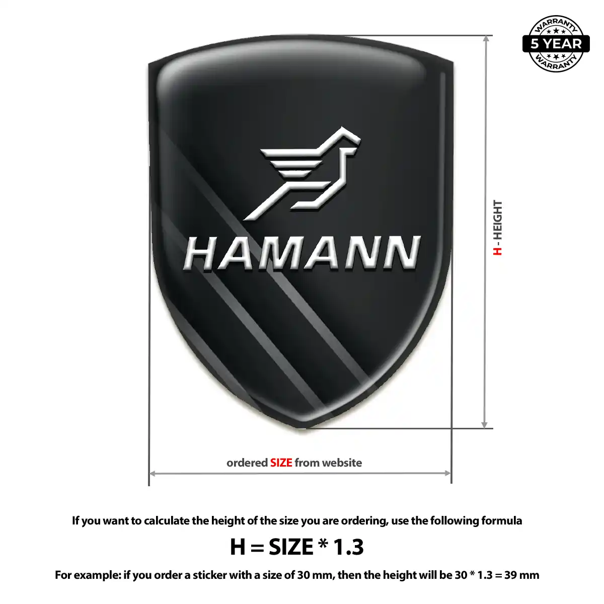 Hamman Self Adhesive Emblem Sticker Interior Elegance