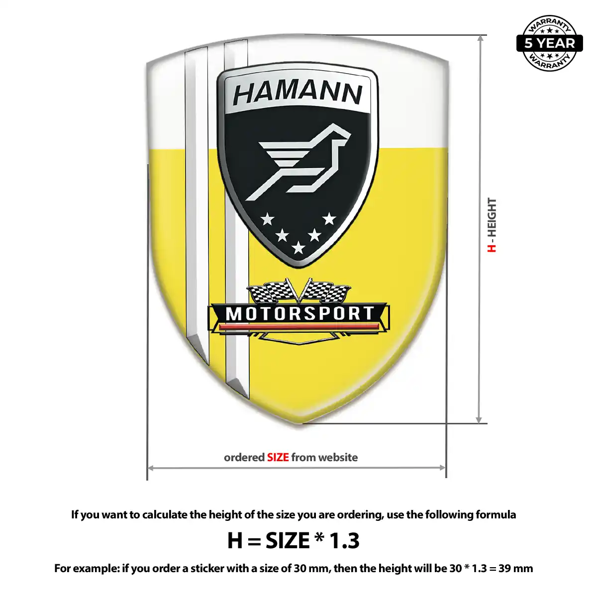 Hamman Self Adhesive Emblem Sticker Interior Luxe