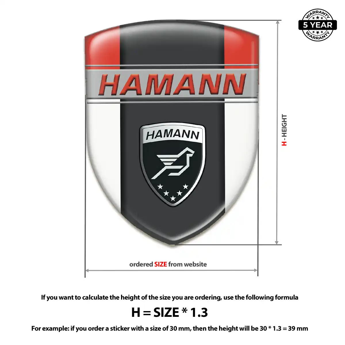 Hamman Self Adhesive Emblem Sticker Outer Style