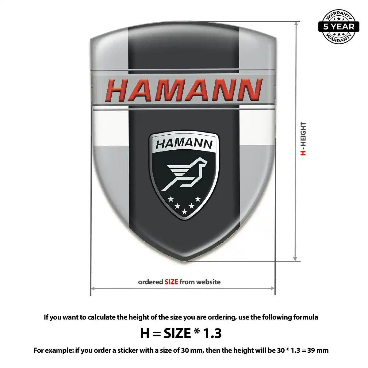 Hamman Self Adhesive Emblem Sticker Performance Style