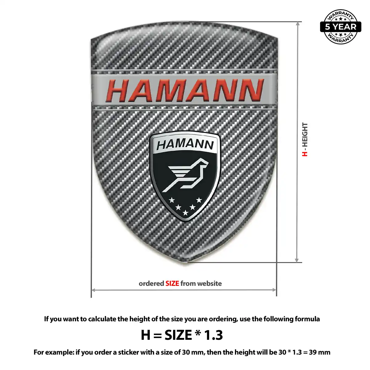 Hamman Self Adhesive Emblem Sticker Premium Dome