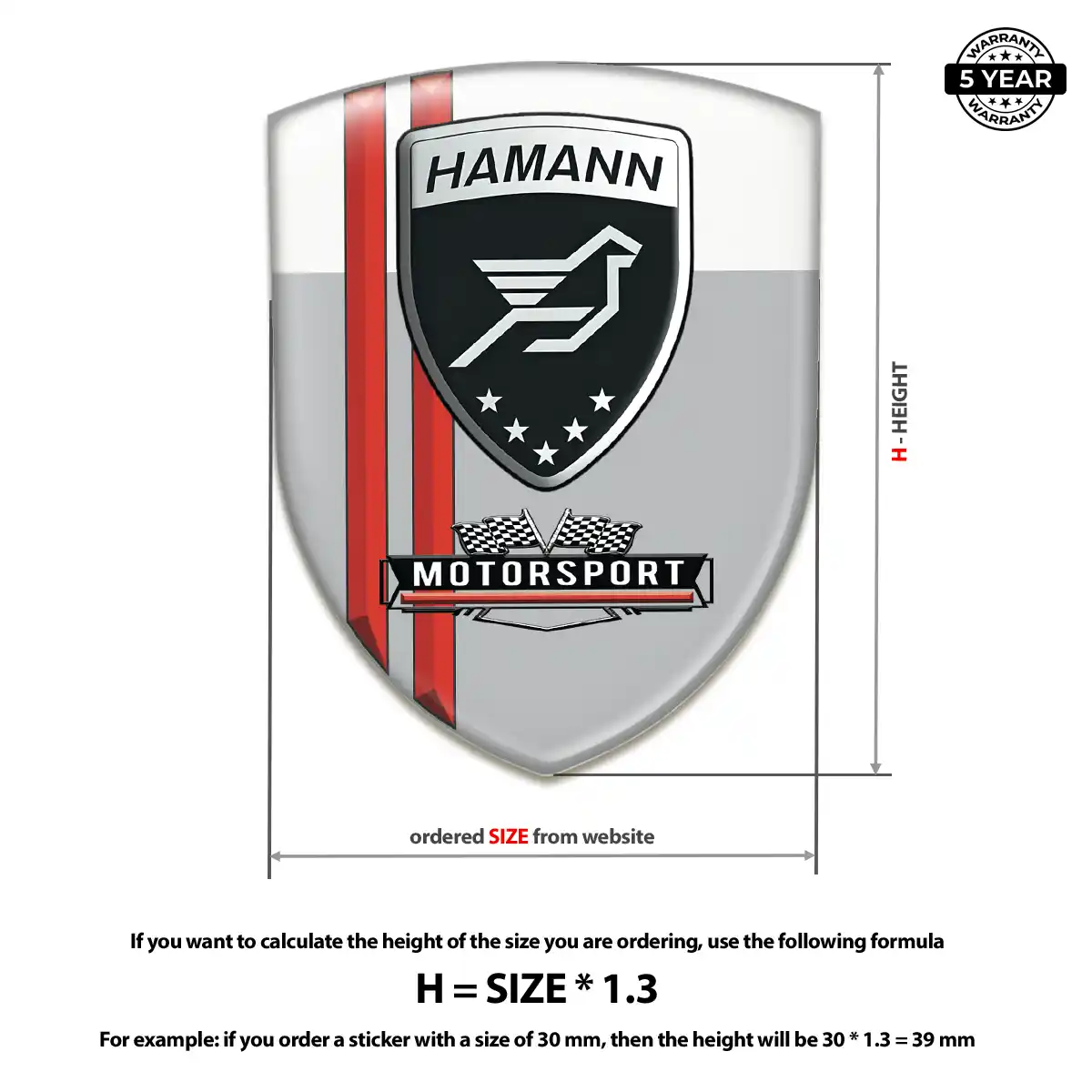 Hamman Self Adhesive Emblem Sticker Refined Design