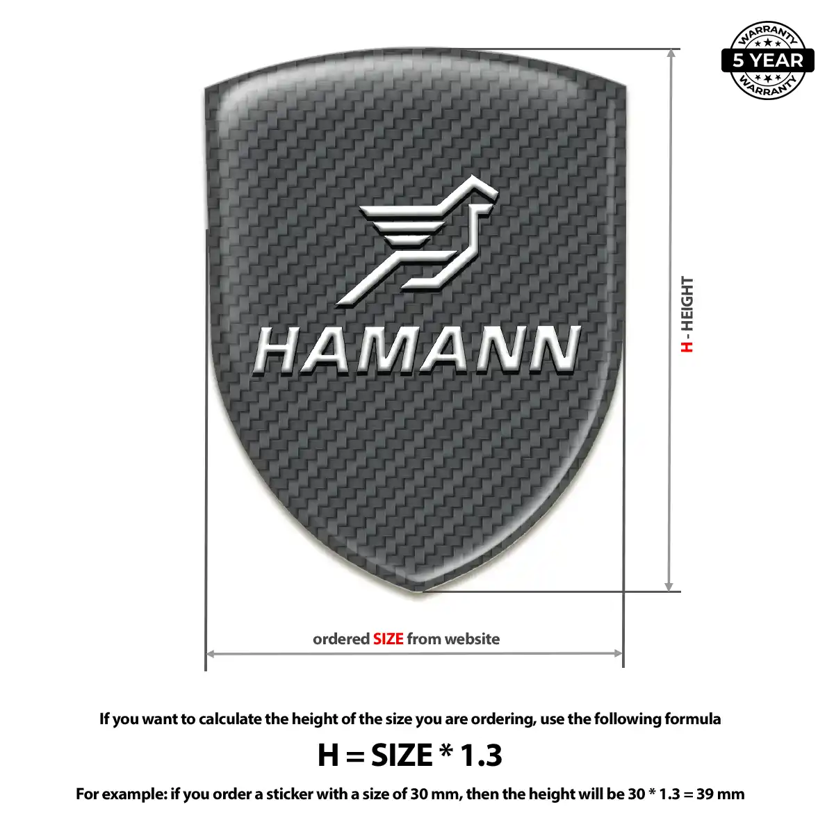 Hamman Self Adhesive Emblem Sticker Resin Elite