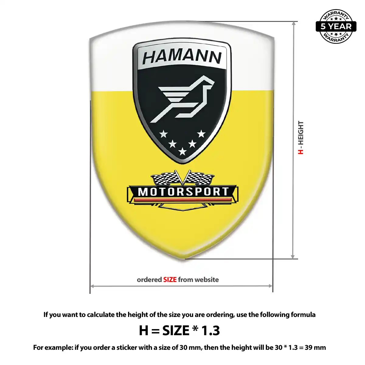 Hamman Self Adhesive Emblem Sticker Signature Grade