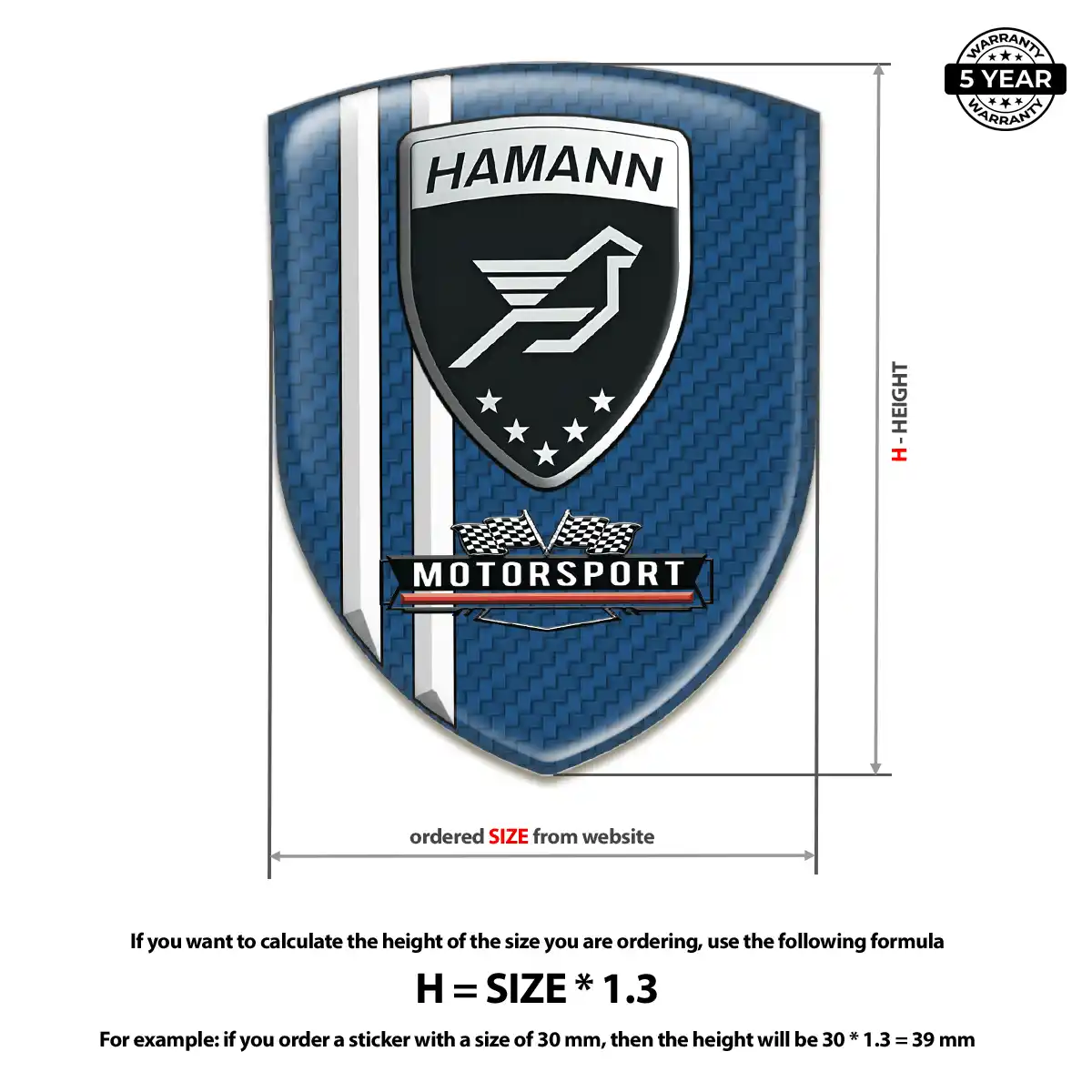 Hamman Self Adhesive Emblem Sticker Superior Craft