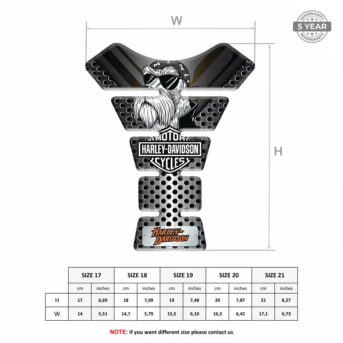 Harley 3D Domed Tank Pad Signature Grade