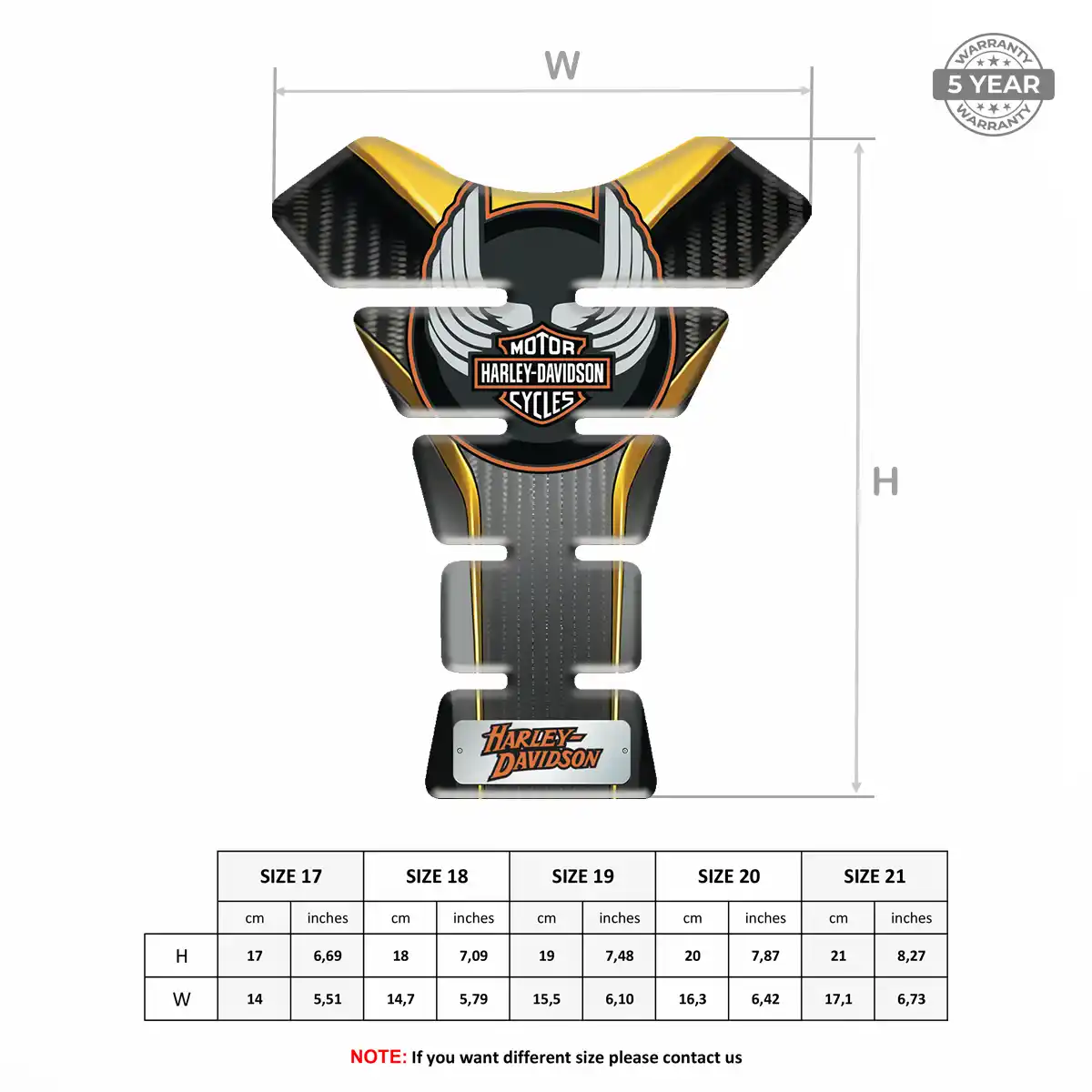 Harley 3D Gel Tank Pad Sleek Style