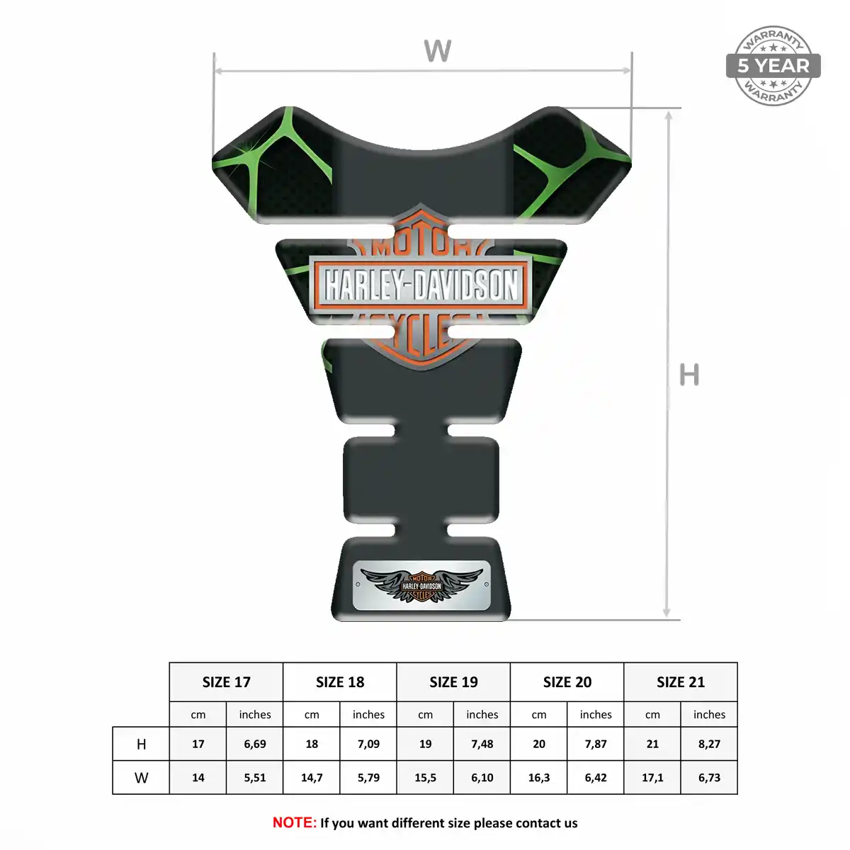 Harley Domed Tank Pad Prime Quality