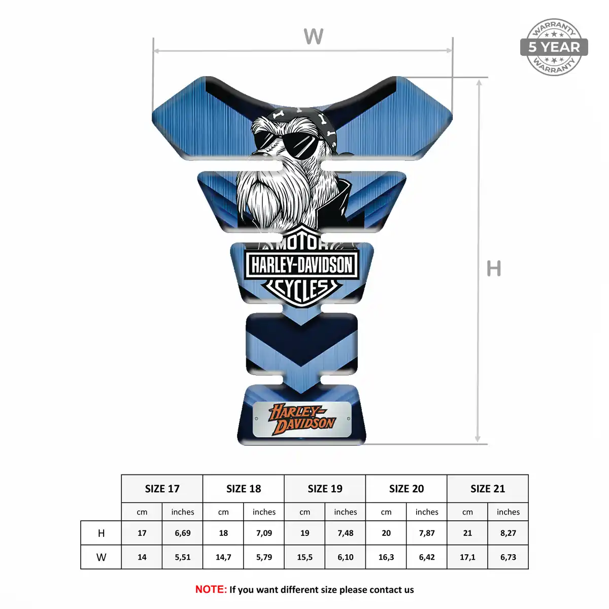 Harley Domed Tank Protector Elite Finish