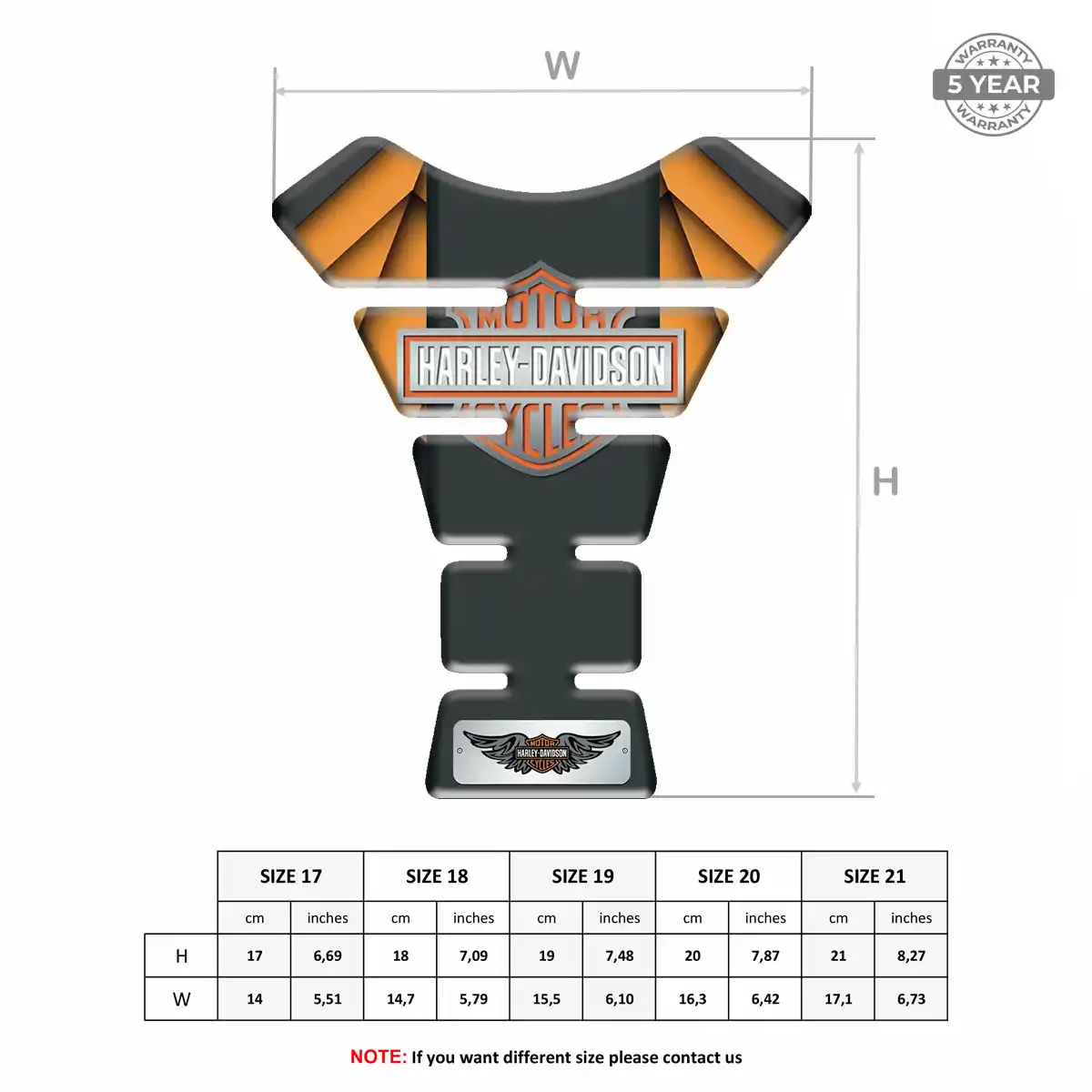 Harley Domed Tank Sticker Elite Finish