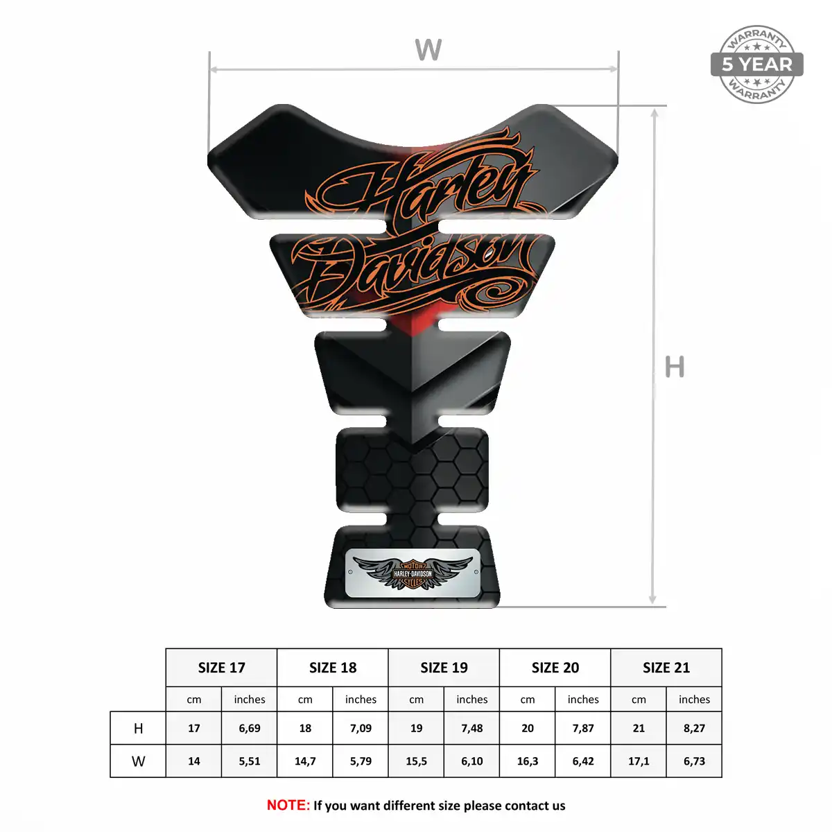 Harley Domed Tank Sticker Prestige Line
