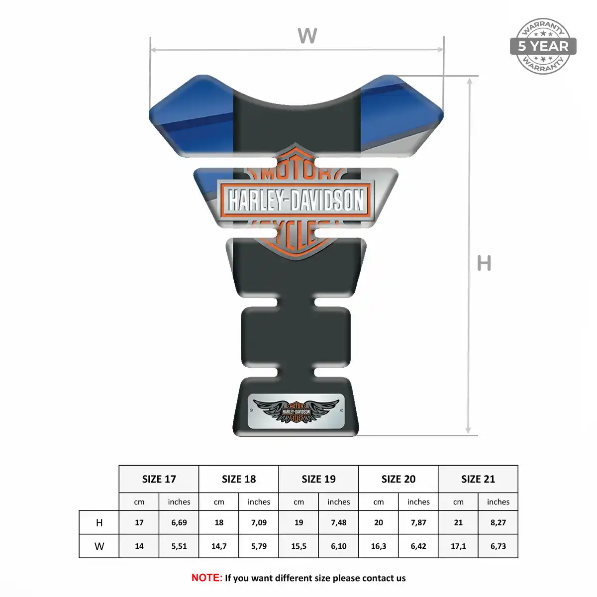 Harley Domed Tank Sticker Refined Design