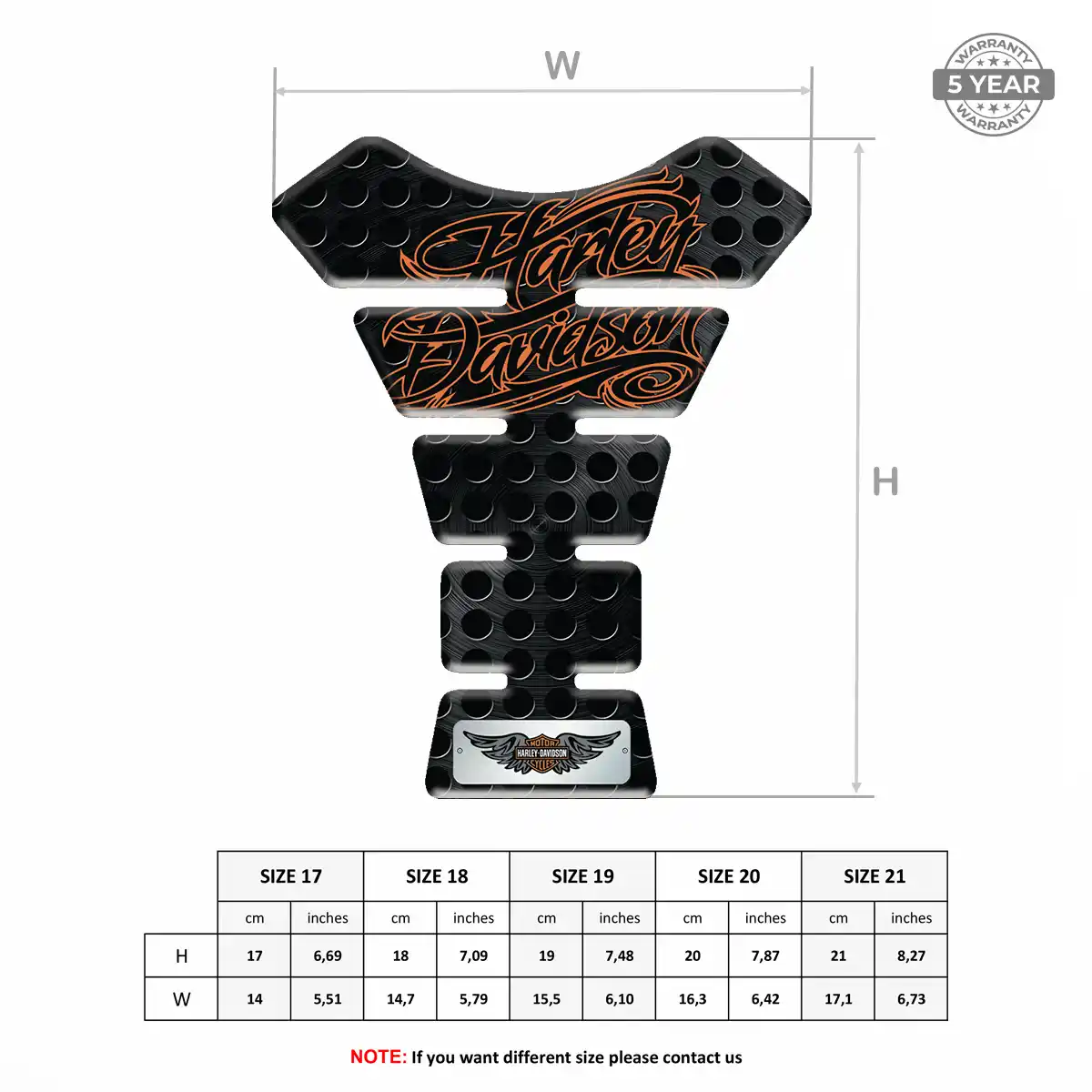 Harley Motorcycle Tank Pad Elite Finish
