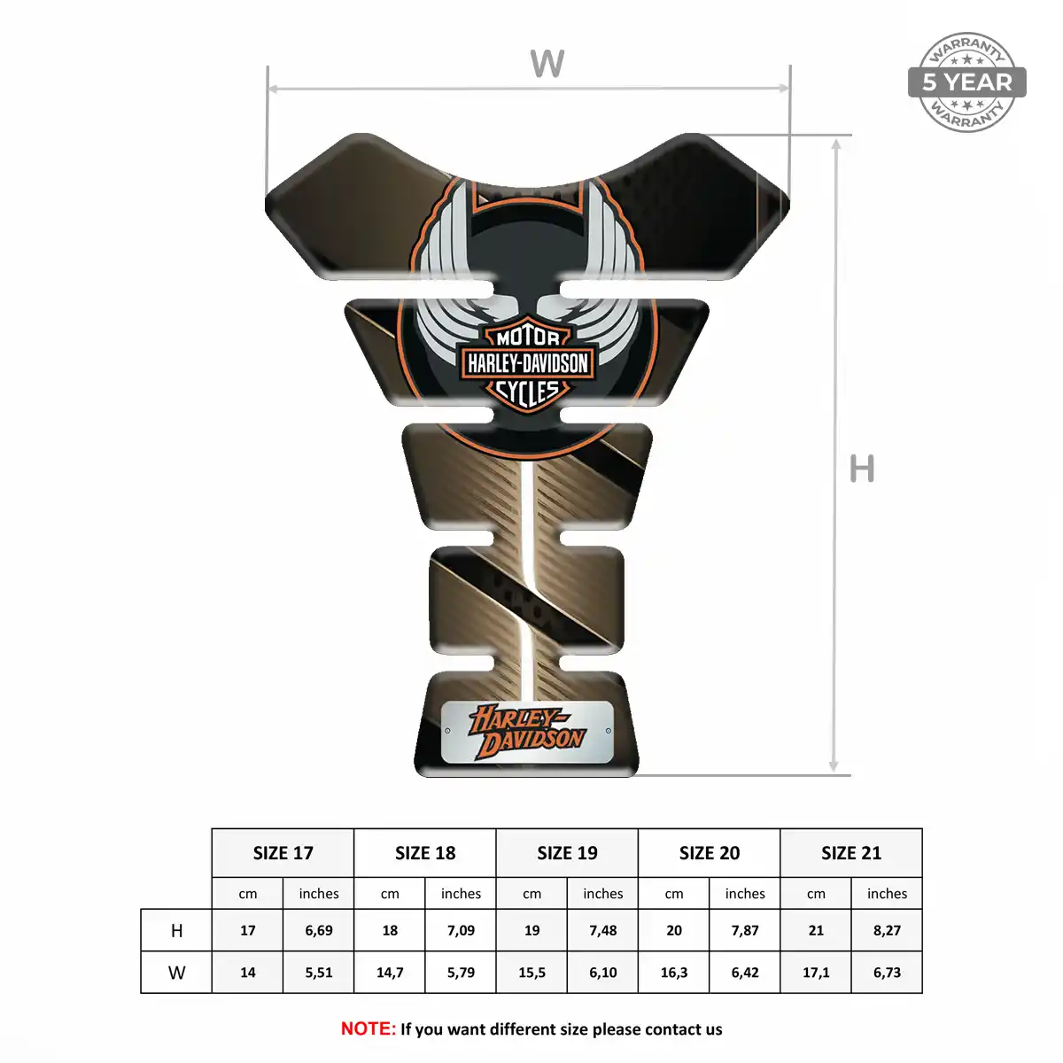 Harley Self Adhesive Tank Pad Prestige Line