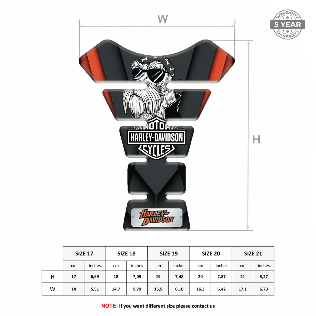 Harley Self Adhesive Tank Pad Refined Design