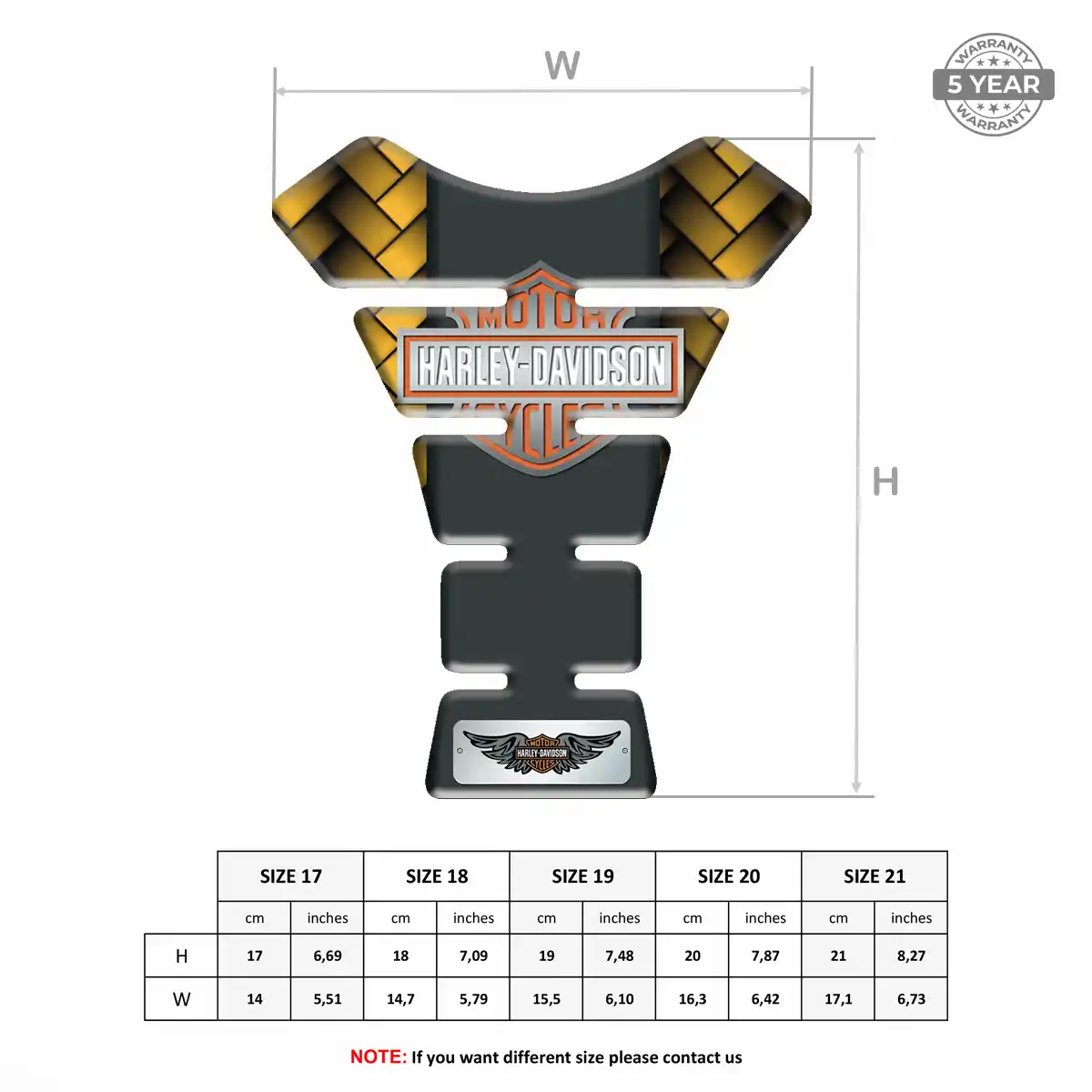 Harley Tank Fuse Pad Motorcycle Elite Finish
