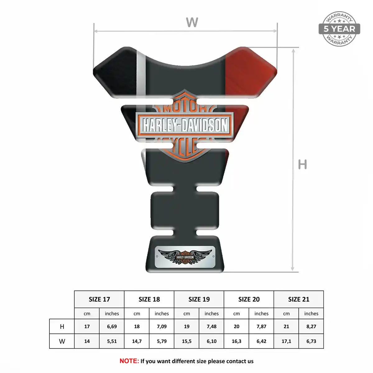 Harley Tank Pads Protector Motorbike Elite Finish