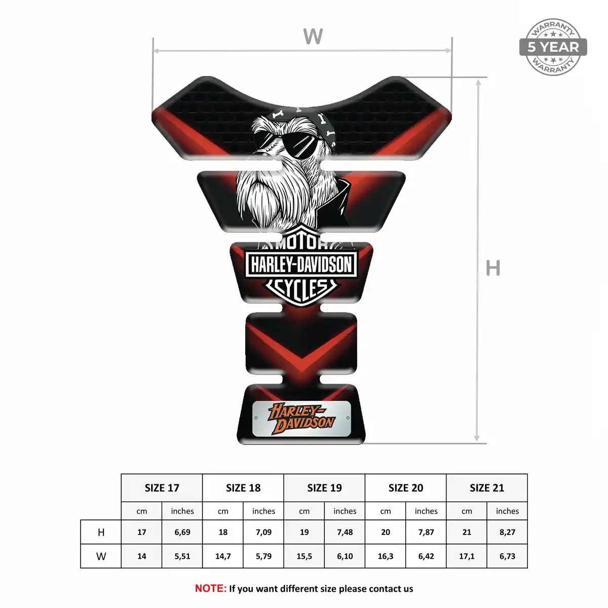 Harley Tank Protector Pad Motorbike Sleek Style