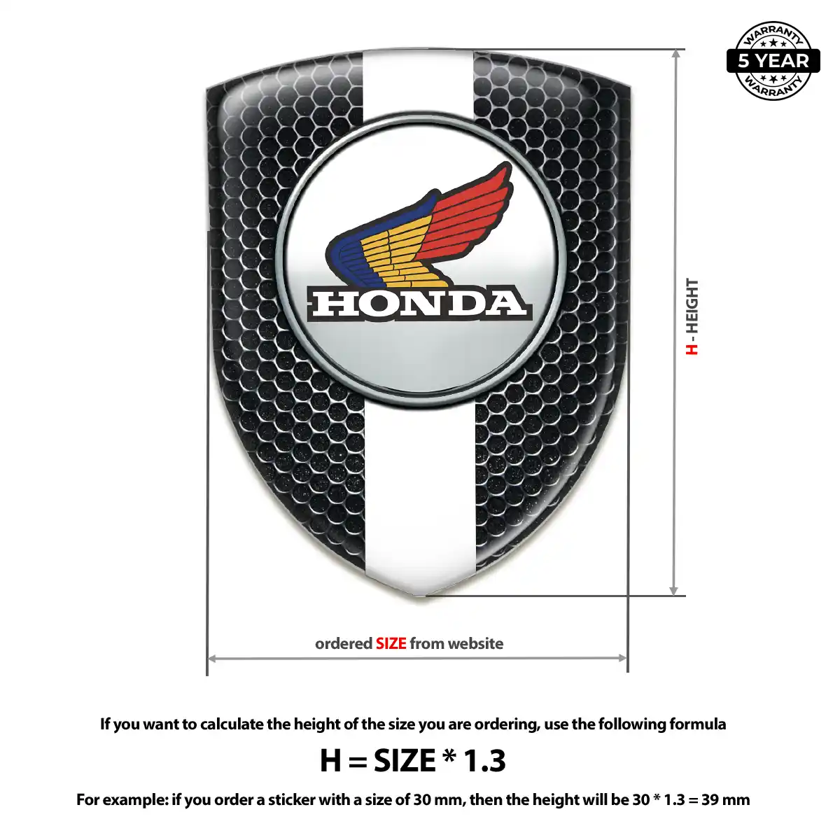 Honda 3D Badge Sticker Cabin Style