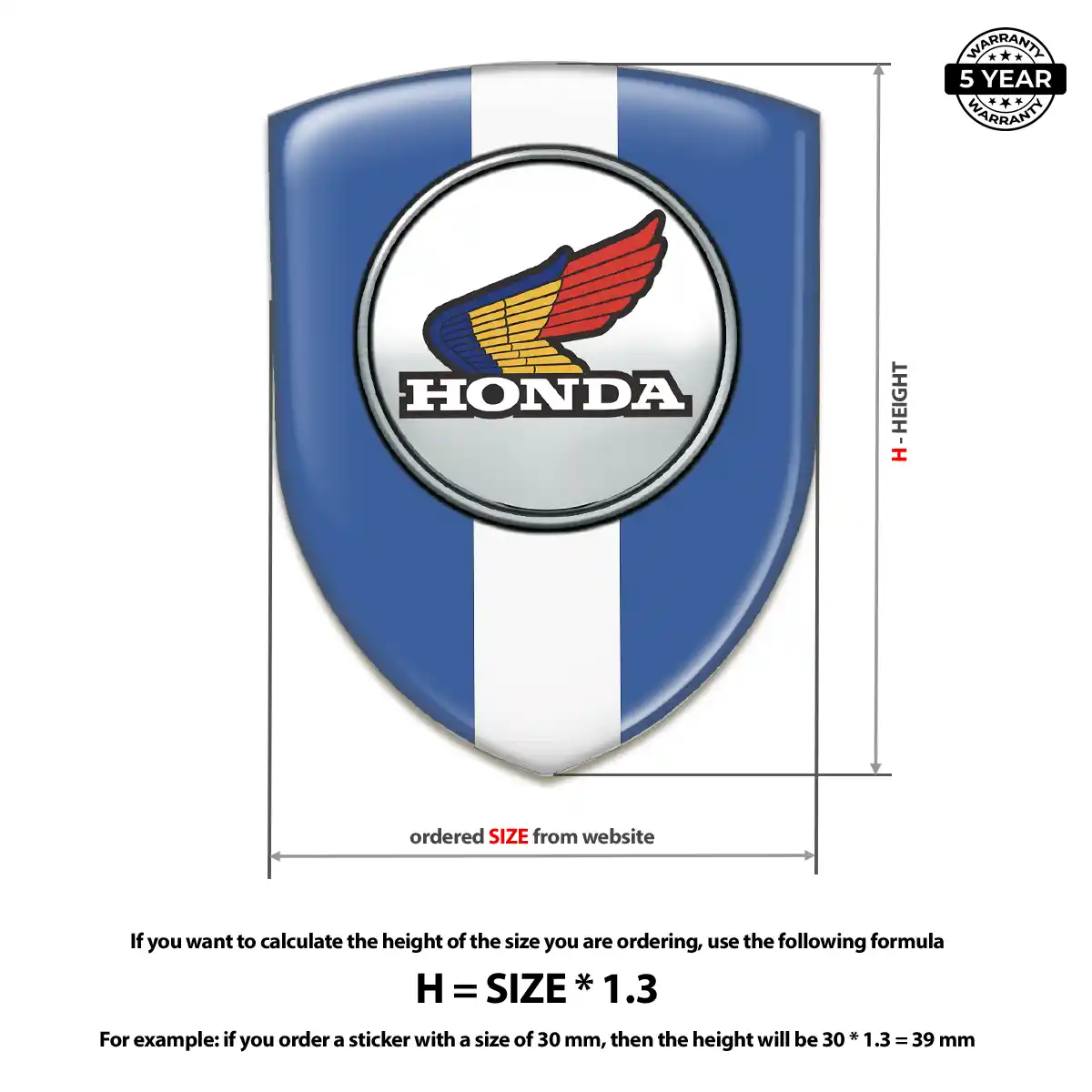 Honda 3D Badge Sticker Deluxe Edition