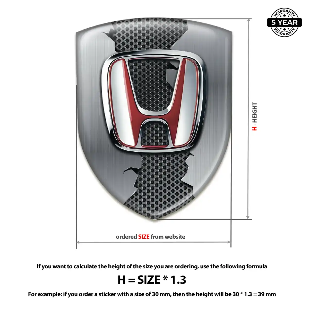 Honda 3D Badge Sticker Elite Edition