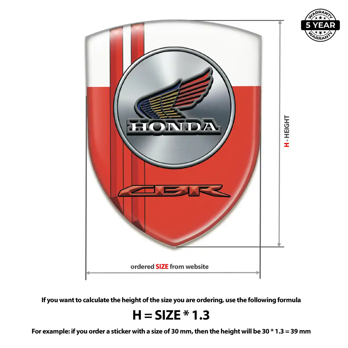 Honda 3D Badge Sticker Elite Finish