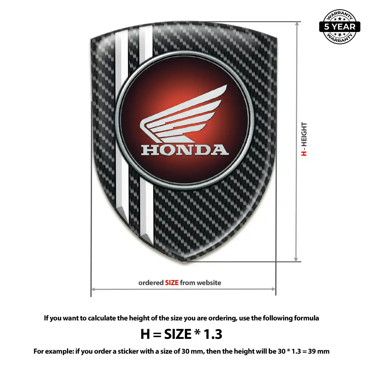 Honda 3D Badge Sticker Exterior Luxe
