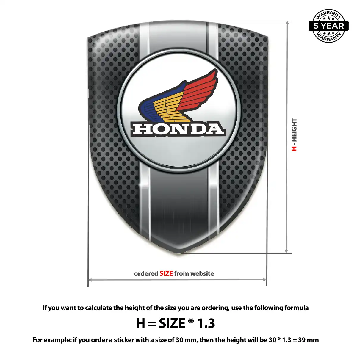 Honda 3D Badge Sticker Interior Elegance