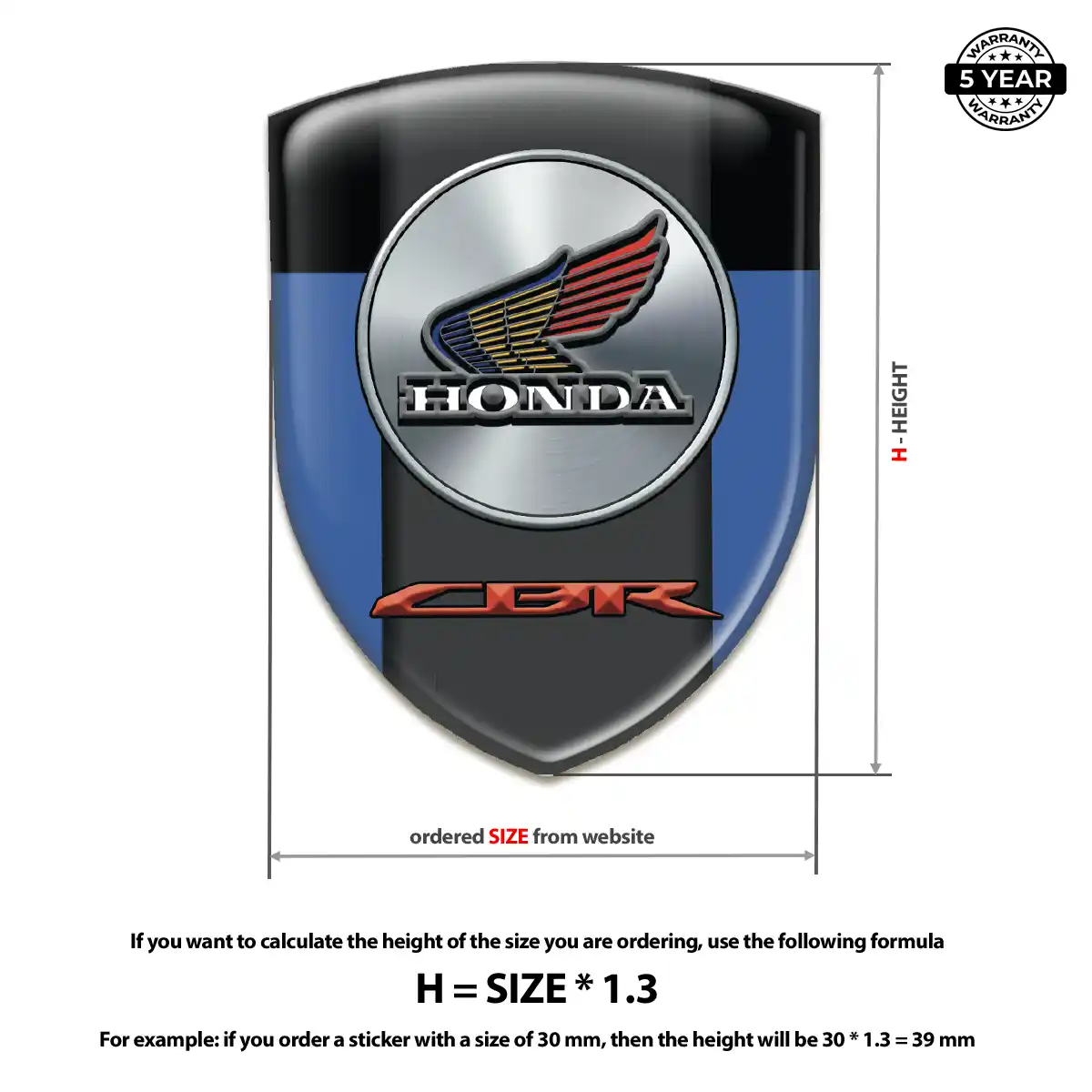 Honda 3D Badge Sticker Interior Luxe