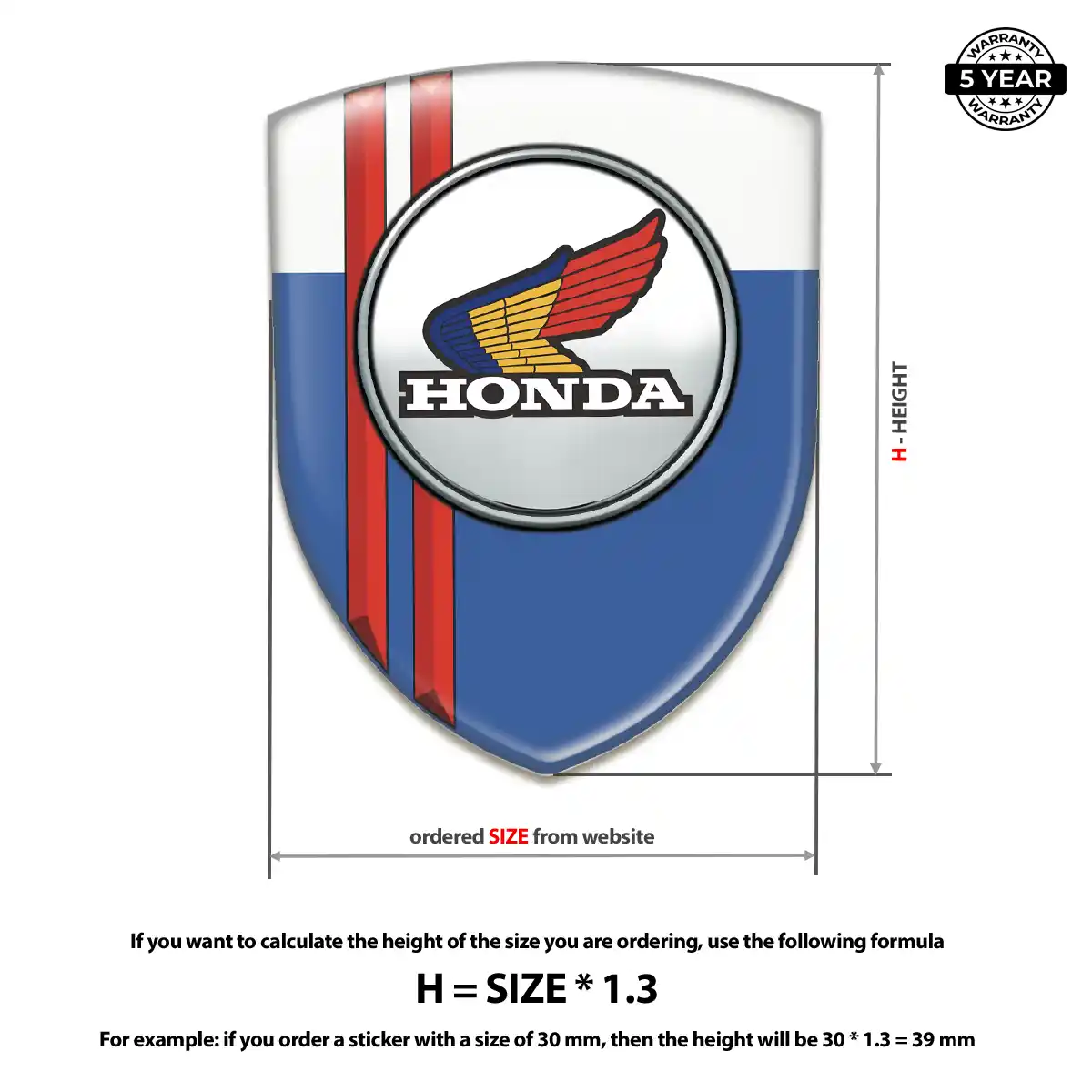 Honda 3D Badge Sticker Noble Edition