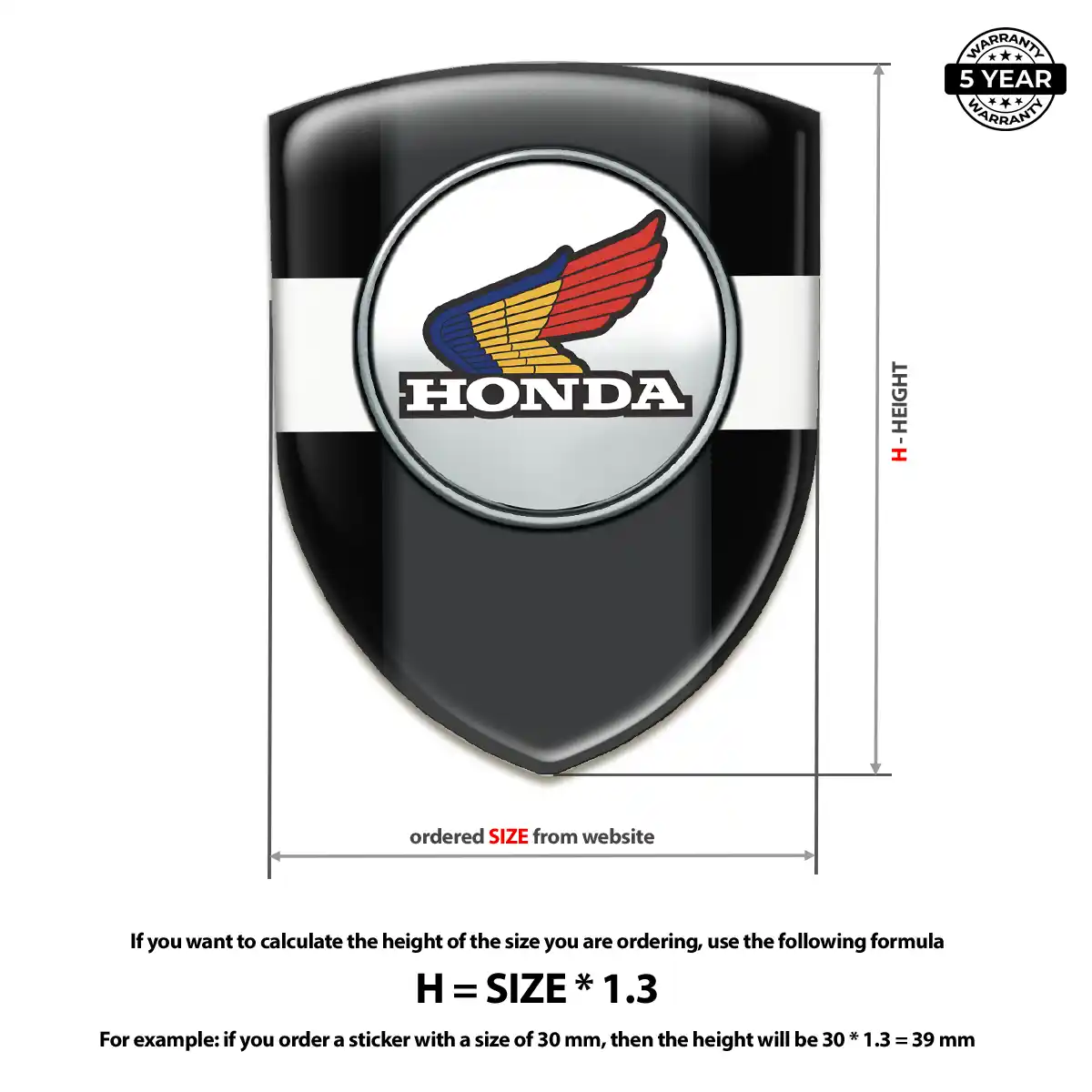 Honda 3D Badge Sticker Opulent Line