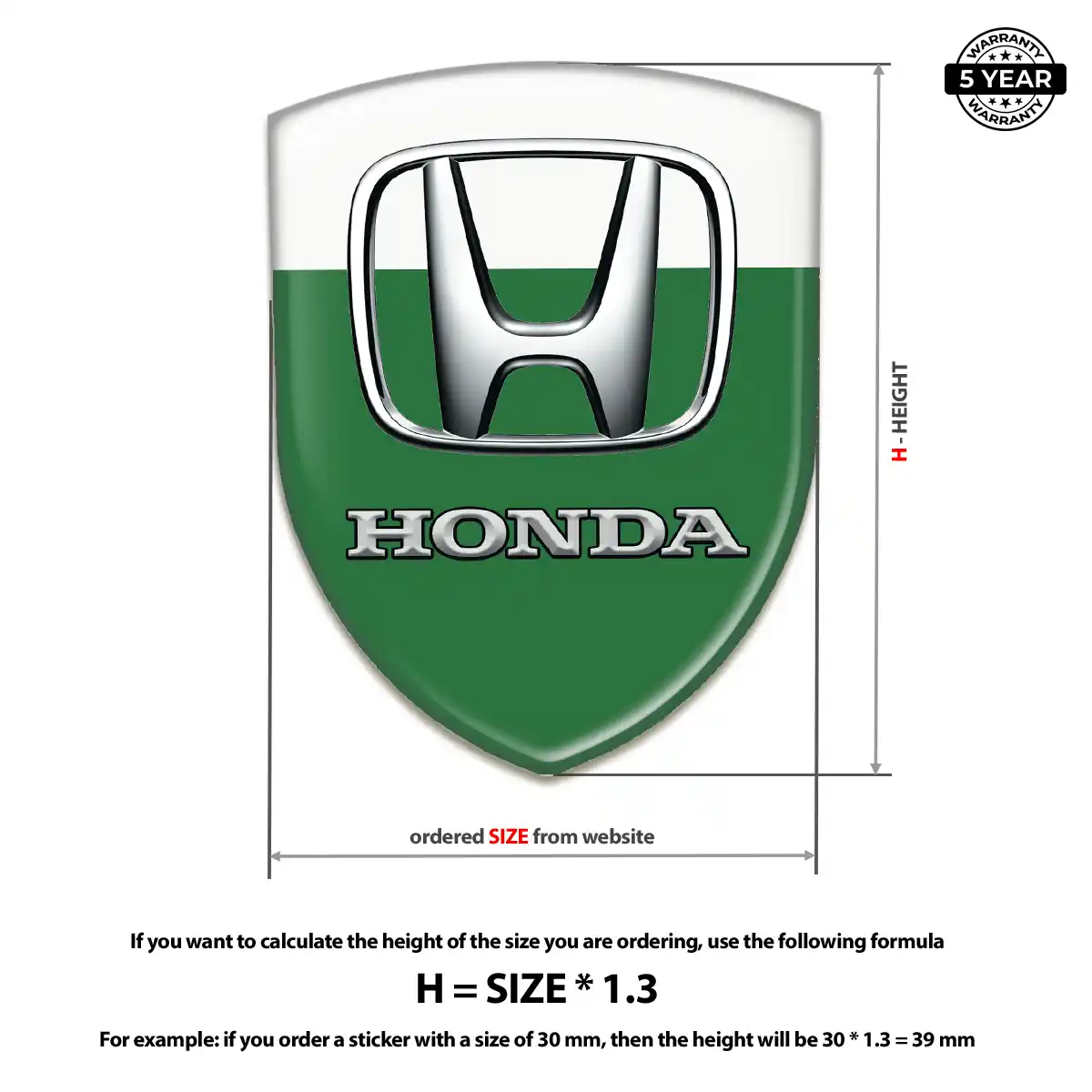 Honda 3D Badge Sticker Outer Style