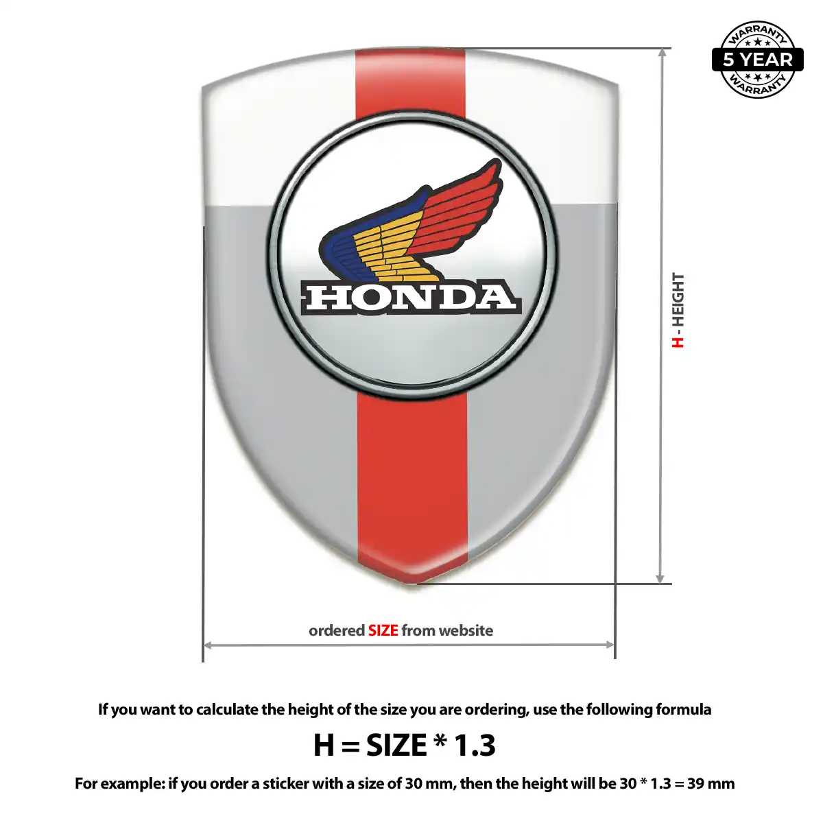 Honda 3D Badge Sticker Prestige Line