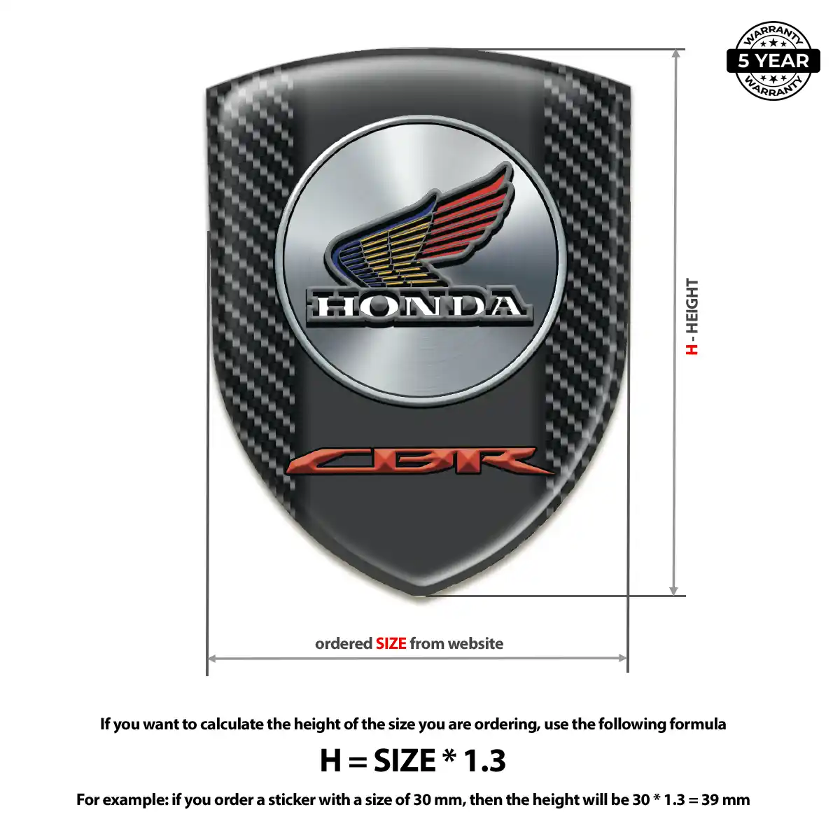 Honda 3D Badge Sticker Prime Quality