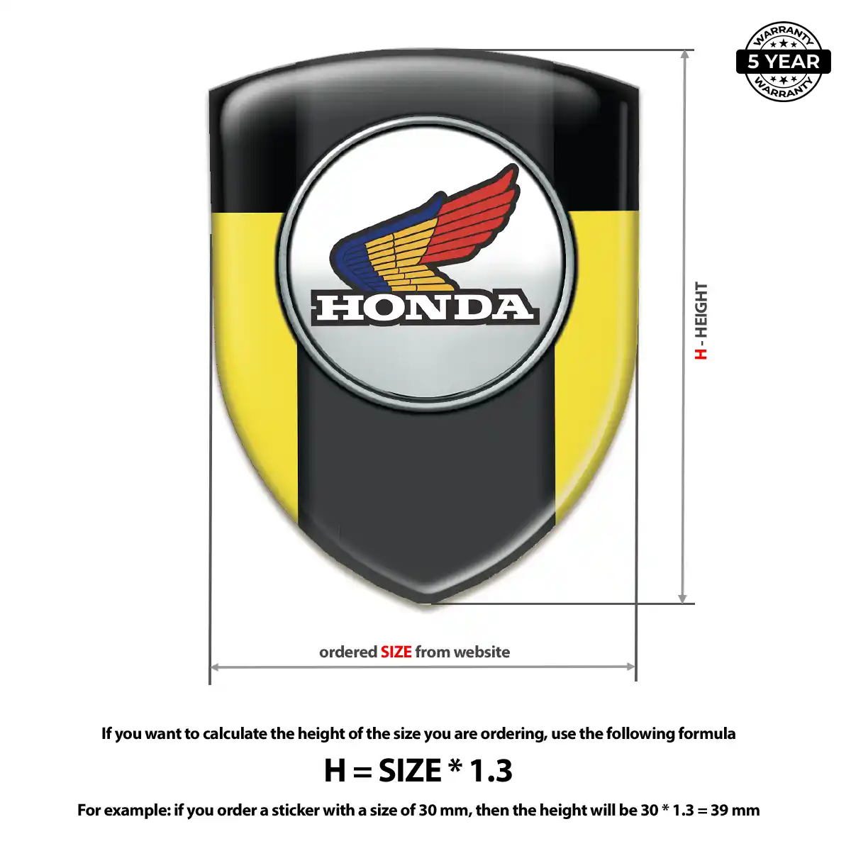 Honda 3D Badge Sticker Signature Grade