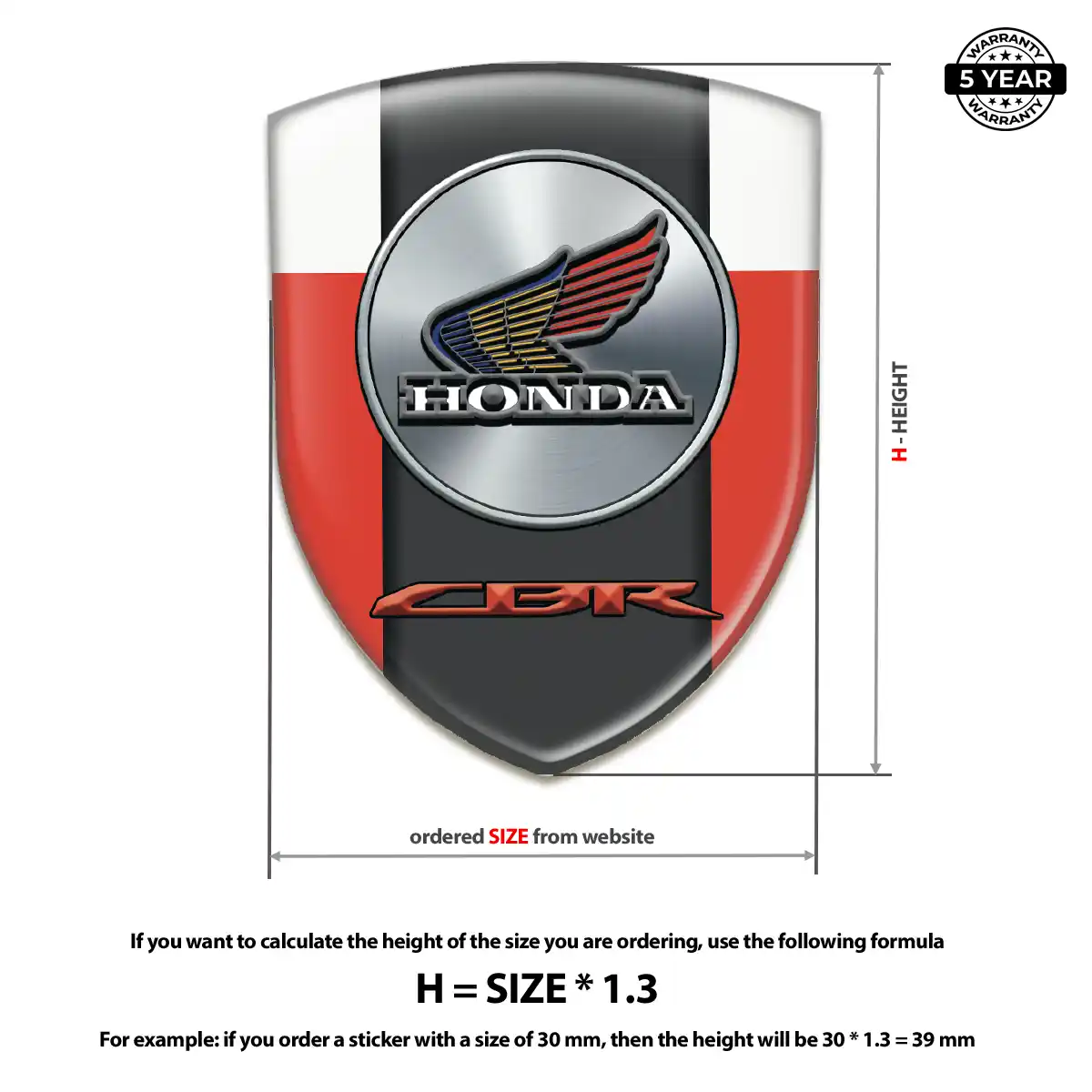 Honda 3D Domed Sticker Cabin Style
