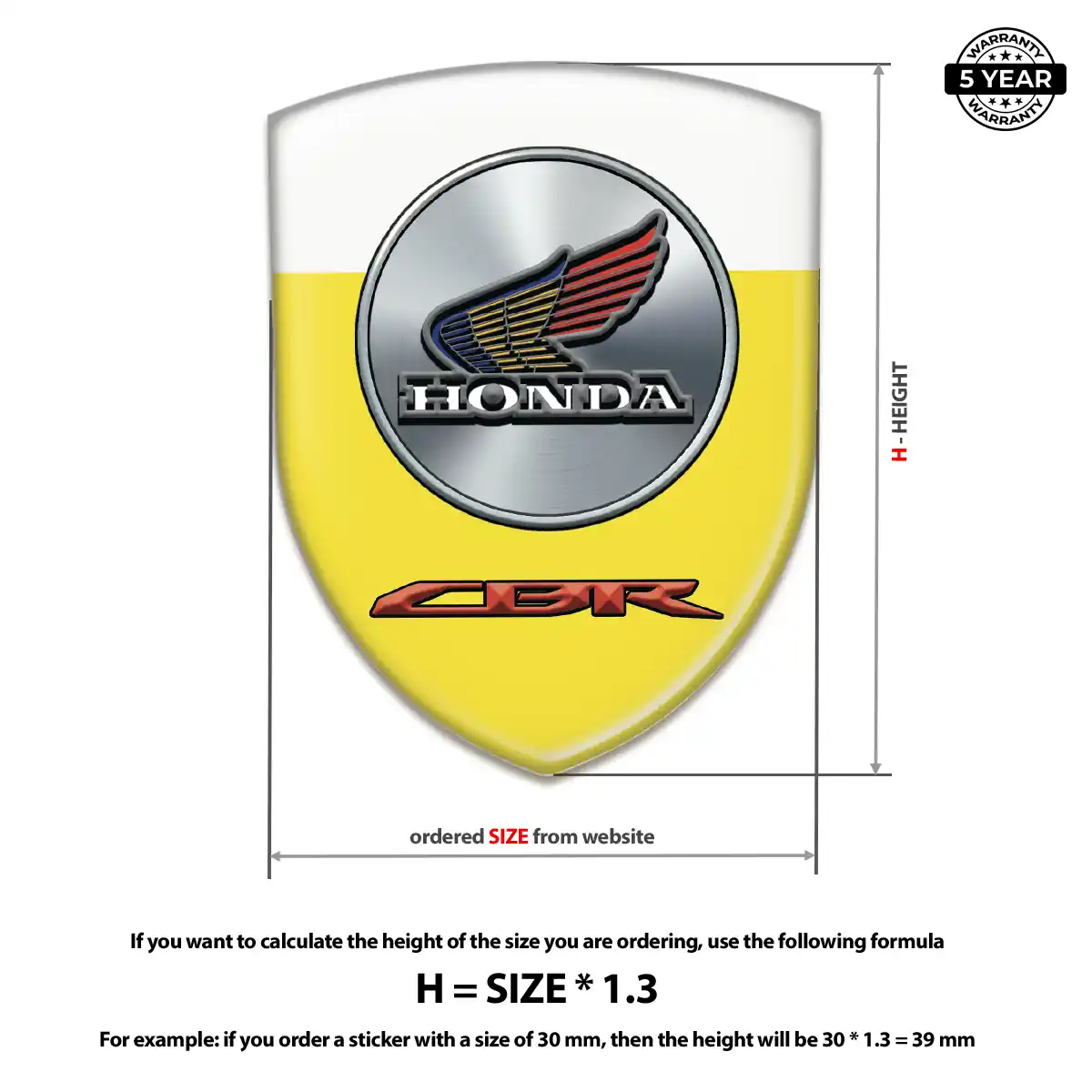 Honda 3D Domed Sticker Deluxe Edition