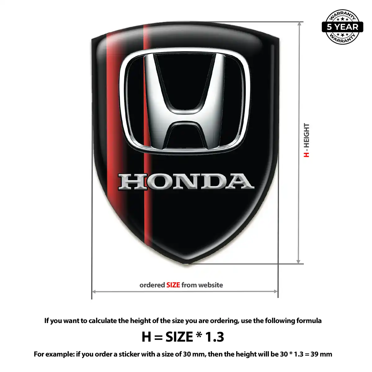 Honda 3D Domed Sticker Elite Edition