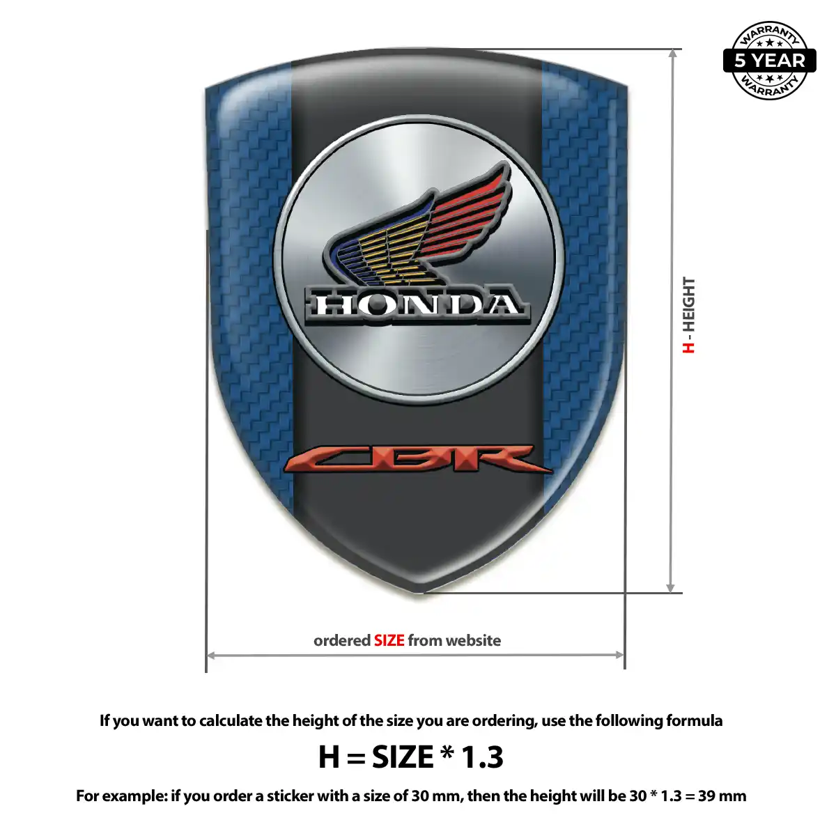 Honda 3D Domed Sticker Exclusive Series