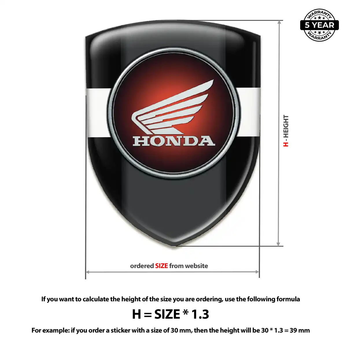 Honda 3D Domed Sticker Interior Elegance