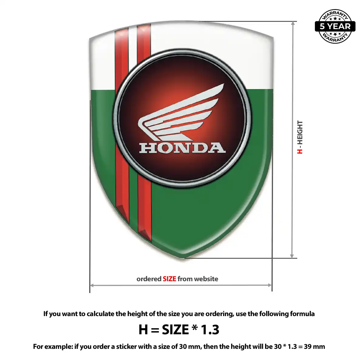 Honda 3D Domed Sticker Opulent Line