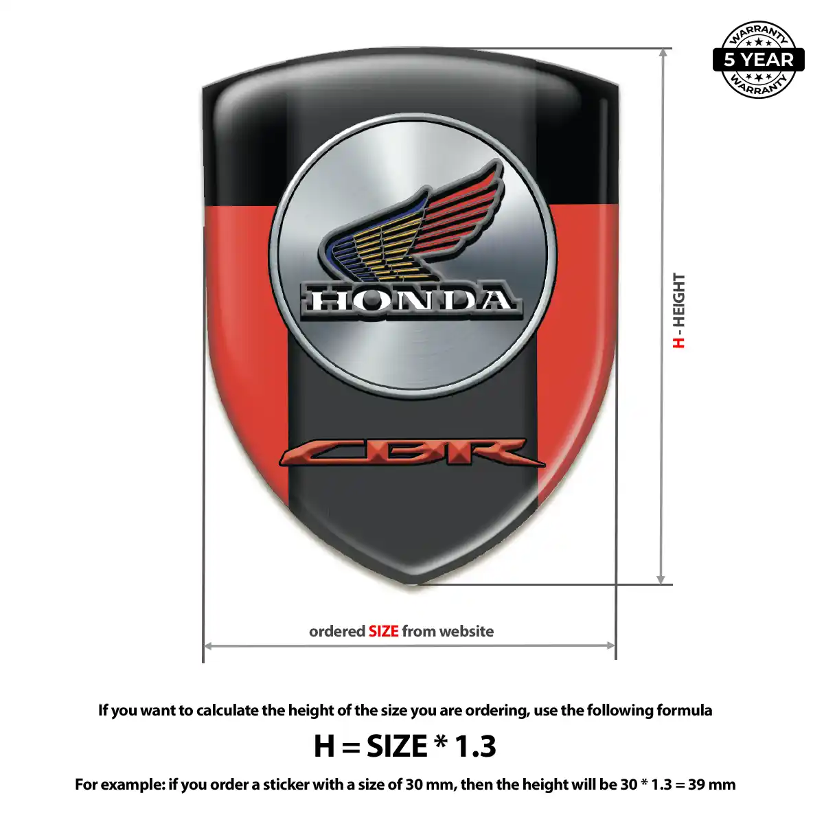 Honda 3D Domed Sticker Premium Dome