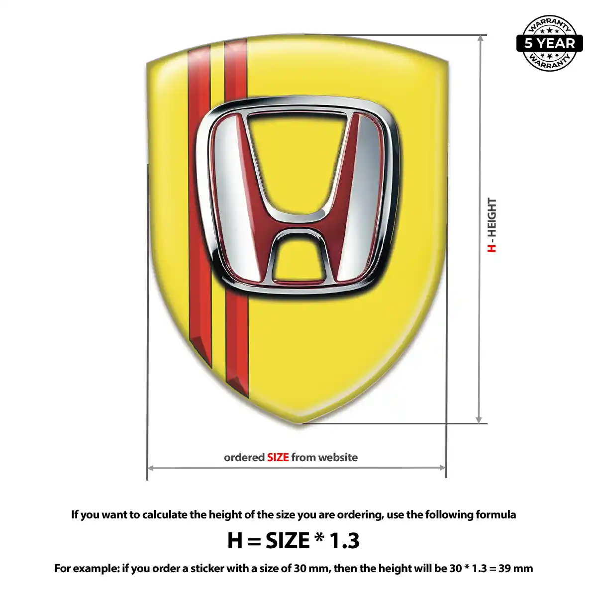 Honda 3D Domed Sticker Prestige Line